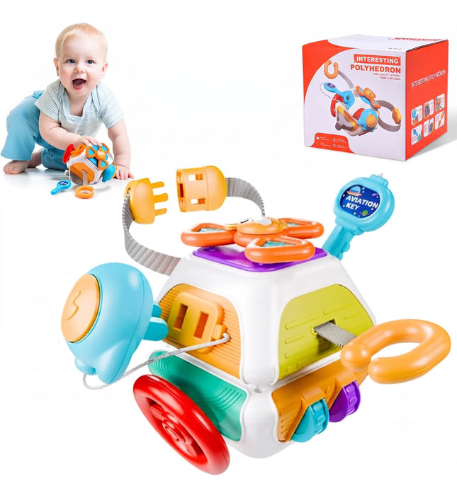Cubo Sensorial Montessori Juguete Didáctico De Bebé 10 En 1