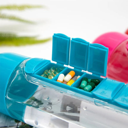Pastillero Semanal Con Botella De Agua Medicina Pastillas