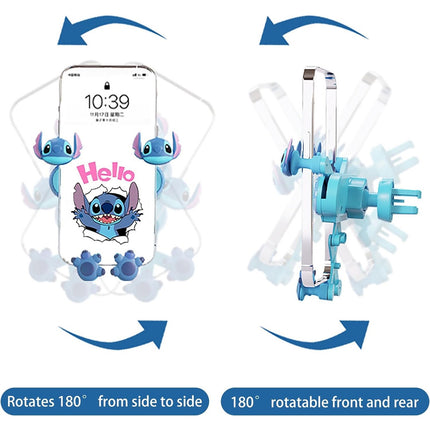 Soporte Stitch Carro Porta Celular Ventilas Lilo Auto Uber