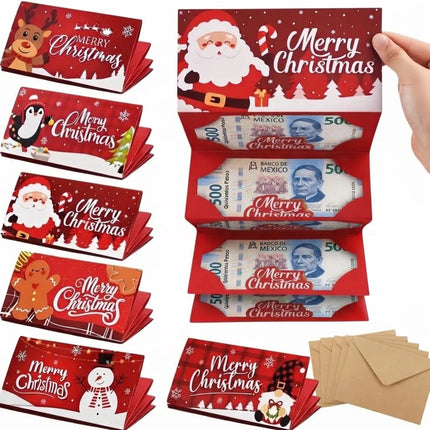 6 Sobres Dinero Navidad Tarjetas Plegables Regalo Efectivo