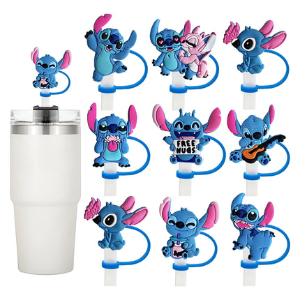 8 Pzs Tapadera Tapon Para Popotes 1cm De Lilo Y Stitch Angel