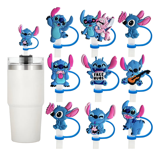 8 Pzs Tapadera Tapon Para Popotes 1cm De Lilo Y Stitch Angel