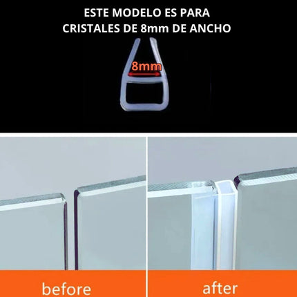 10mts Tira Sellado Puerta Ventana Cristal Vidrio Cancel En U