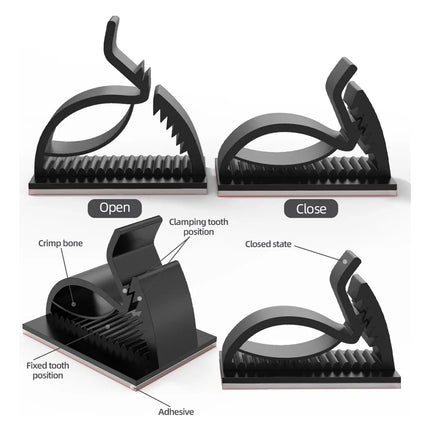 50 Pzs Clip Organizador Ajustable Cables Autoadhesivo Sosten