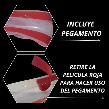 1mts Tira Retención Puerta Vidrio Ducha Tipo H Adhesivo
