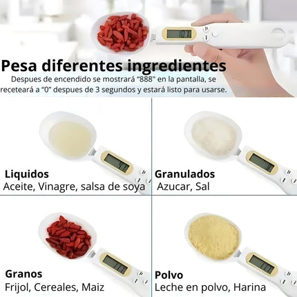 Cuchara Medidora Digital Bascula 500 G Con Pantalla Oz Kg Ml