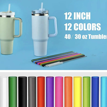 12 Popotes De Repuesto Stanley 30/40oz+2 Cepillos Limpieza