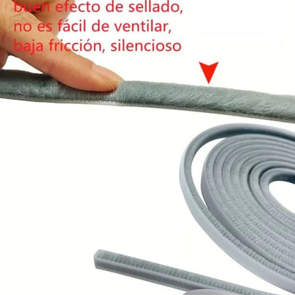 10m Tira Sellado Cepillo Cinta Polvera Puerta Ventana 9x15mm
