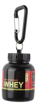 Llavero Mini Botella Portatil Y Gancho Proteina Polvo 100ml