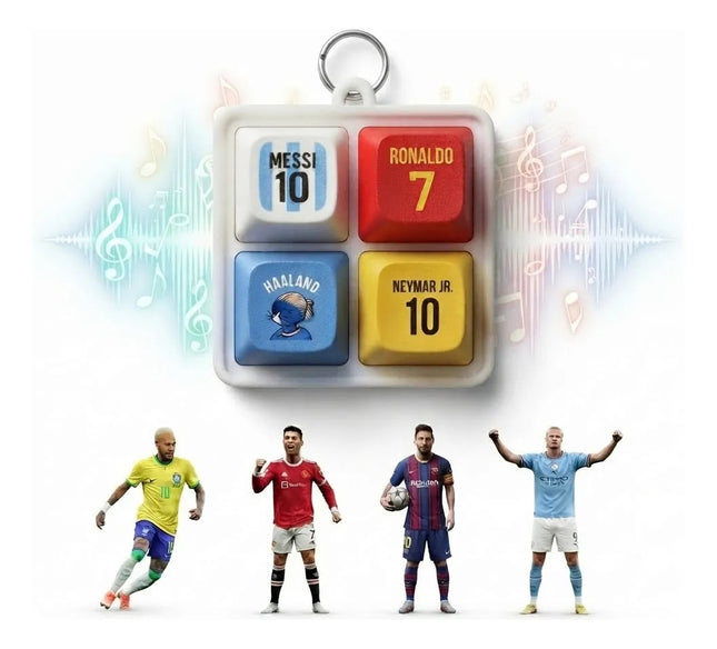 Llavero Fidget Teclado Futbol Sonidos Siuu Cr7 Messi Haaland