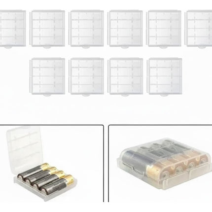 Juego De 10 Cajas Para Baterías Aa Aaa Guardado Seguro Viaje