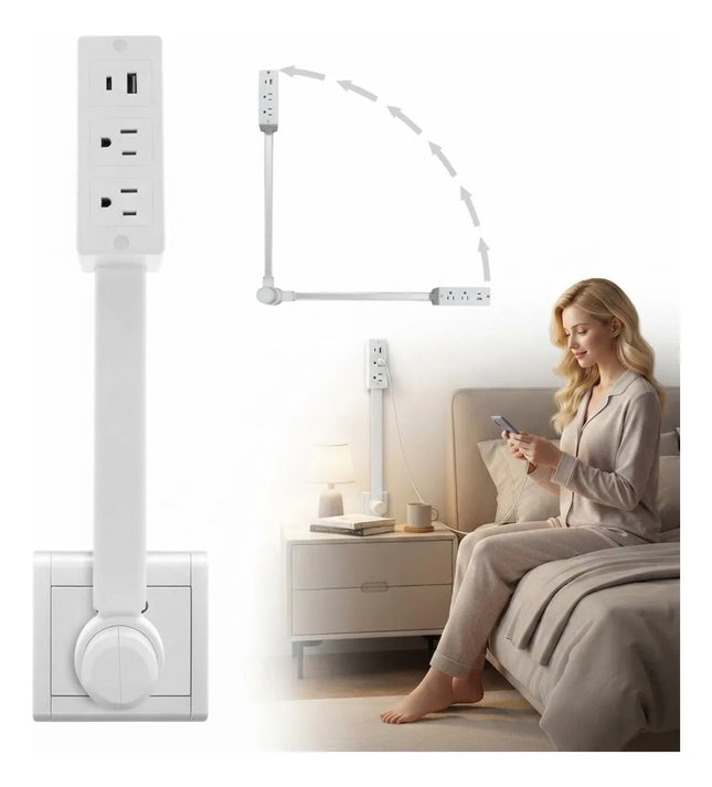 Multicontacto Extensible De Pared Giratorio Con Usb Tipo C