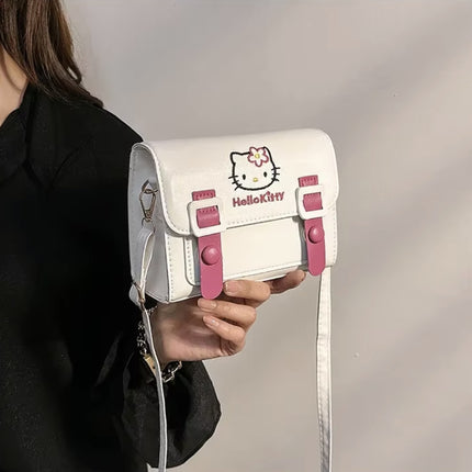 Bolso Hello Kitty Blanca Kawaii Cute Para Mujer Y Niña Con Correa De Hombro, Bolso Sanrio Anime Adorable Ideal Para Escuela, Viaje O Uso Diario