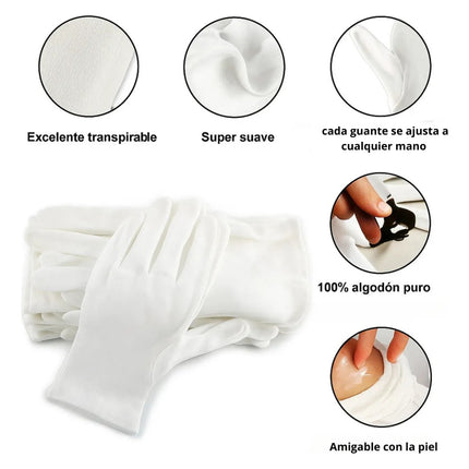 10 Pares Guantes Algodon Disfraces  Monedas Joyeria Mesero Vestir Ropa