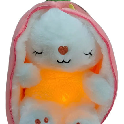 Peluche Conejo Fresa Luz Movimiento Respiracion Regalo Niña Respirador