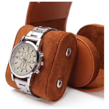 Estuche Rigido Caja De Cuero Pu Para Reloj 1 Ranura De Viaje