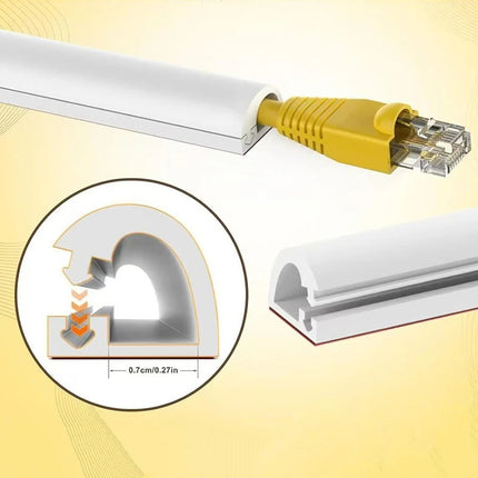 1m Cubierta Canaleta Cable Autoadhesivo Protector Cableado