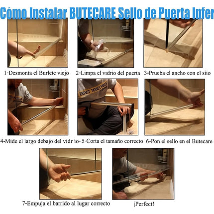 2 Burlete Tira Acrilico+pvc Para Puerta Cristal Baño Ducha
