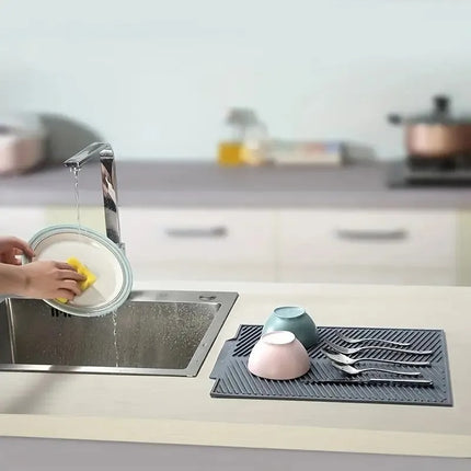 Tapete Escurridor De Platos Para Cocina Fregadero Silicona