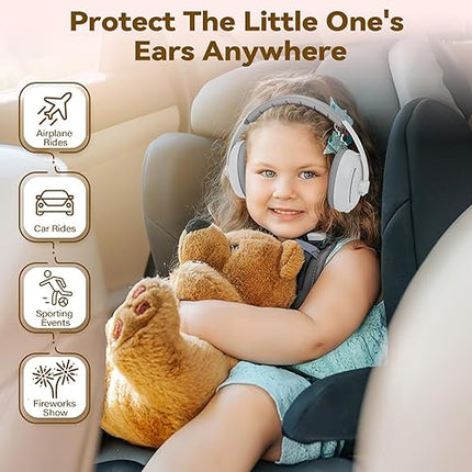 Kit 2 En 1 Orejeras Aislante Antiruido Bebe Protector Ruido