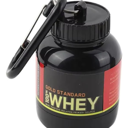 Llavero Mini Botella Portatil Y Gancho Proteina Polvo 100ml