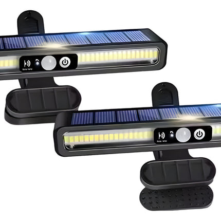 2 Lamparas De Luz Solar Exterior Led 3 Modos Clip Seguridad