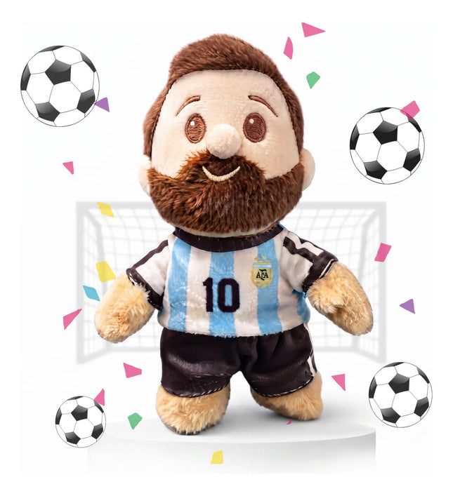 Peluche Messi Futbol Argentina Regalo Coleccionable 18x14 Cm
