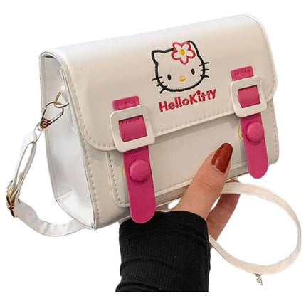 Bolso Hello Kitty Blanca Kawaii Cute Para Mujer Y Niña Con Correa De Hombro, Bolso Sanrio Anime Adorable Ideal Para Escuela, Viaje O Uso Diario