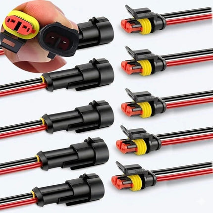 Kit 5 Conectores Electricos Impermeables Automotriz 2 Vias