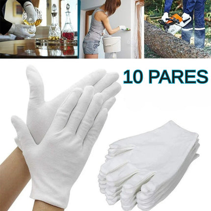 10 Pares Guantes Algodon Disfraces  Monedas Joyeria Mesero Vestir Ropa