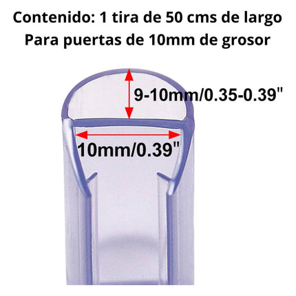 Tira Barrera De Agua Para Cancel Baño Sellado Puerta Cristal