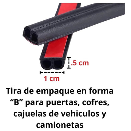Tira Empaque 25mts Sello Puertas Carro Vehículo Universal B