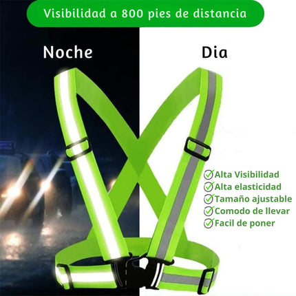 2p Chaleco Tirantes Seguridad Reflectante Ajustable Elástico