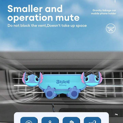 Soporte Stitch Carro Porta Celular Ventilas Lilo Auto Uber