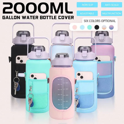 Funda Bolsa Para Botella De Agua Motivacional 2l Con Correa Termo