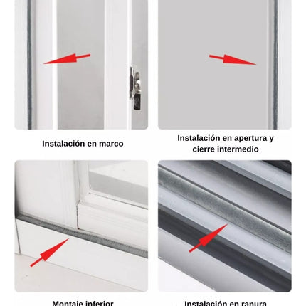 6mt Tira Sellado Cepillo Cinta Polvera Puerta Ventana 9x23mm