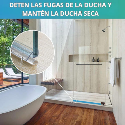 2 Burlete Tira Acrilico+pvc Para Puerta Cristal Baño Ducha