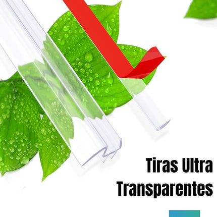 2 Burlete Tira Acrilico+pvc Para Puerta Cristal Baño Ducha