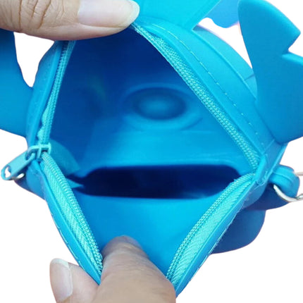 Bolso Monedero Stitch De Silicona Correa Para Niñas Y Niños