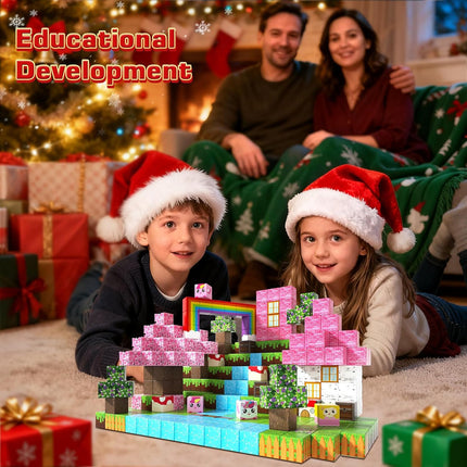 100 Cubos Magnéticos Construcción Minecraft Arcoiris Niñas