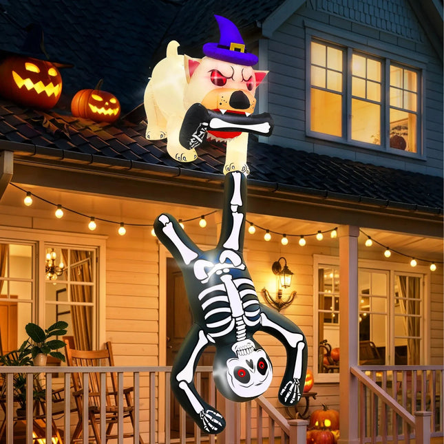 Inflable Halloween Perro Esqueleto Colgante Led Decoracion