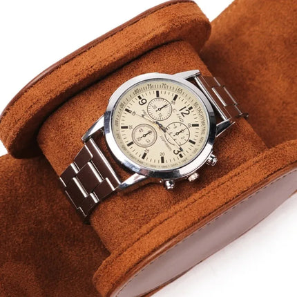 Estuche Rigido Caja De Cuero Pu Para Reloj 1 Ranura De Viaje