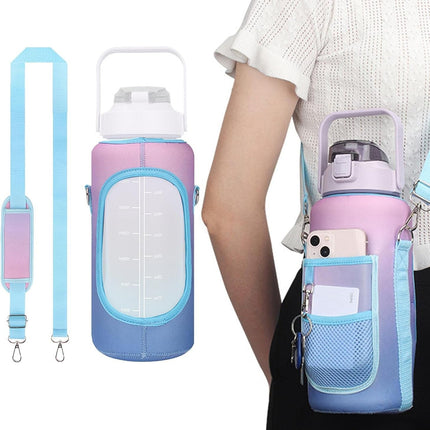 Funda Bolsa Para Botella De Agua Motivacional 2l Con Correa Termo