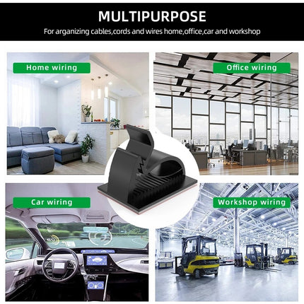 50 Pzs Clip Organizador Ajustable Cables Autoadhesivo Sosten