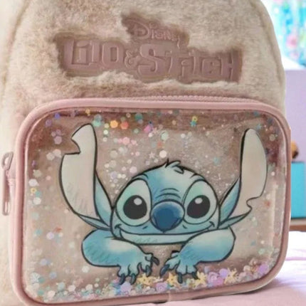 Mochila Stitch De Peluche Para Niña Regalo Bolsa Afelpada