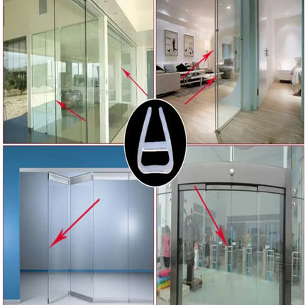 10mt Tira Sellado U Puerta Cristal Burlete Cancel Baño Ducha