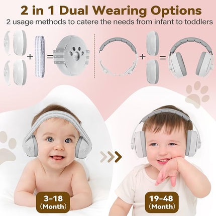 Kit 2 En 1 Orejeras Aislante Antiruido Bebe Protector Ruido