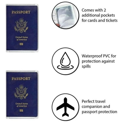 2 Fundas Porta Pasaporte Transparente De Viaje Documentos