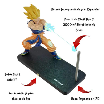 Lámpara Luz Magnetica Dragon Ball Goku Kakarotto Kamehameha