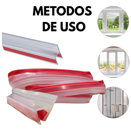 1mts Tira Retención Puerta Vidrio Ducha Tipo H Adhesivo